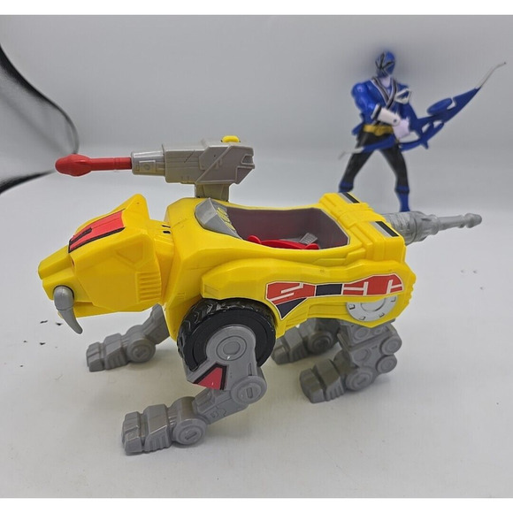 Lot of 3 VTG Black Blue Mighty Morphin Power Rangers with Sabertooth Tiger Zord - Picture 5 of 9